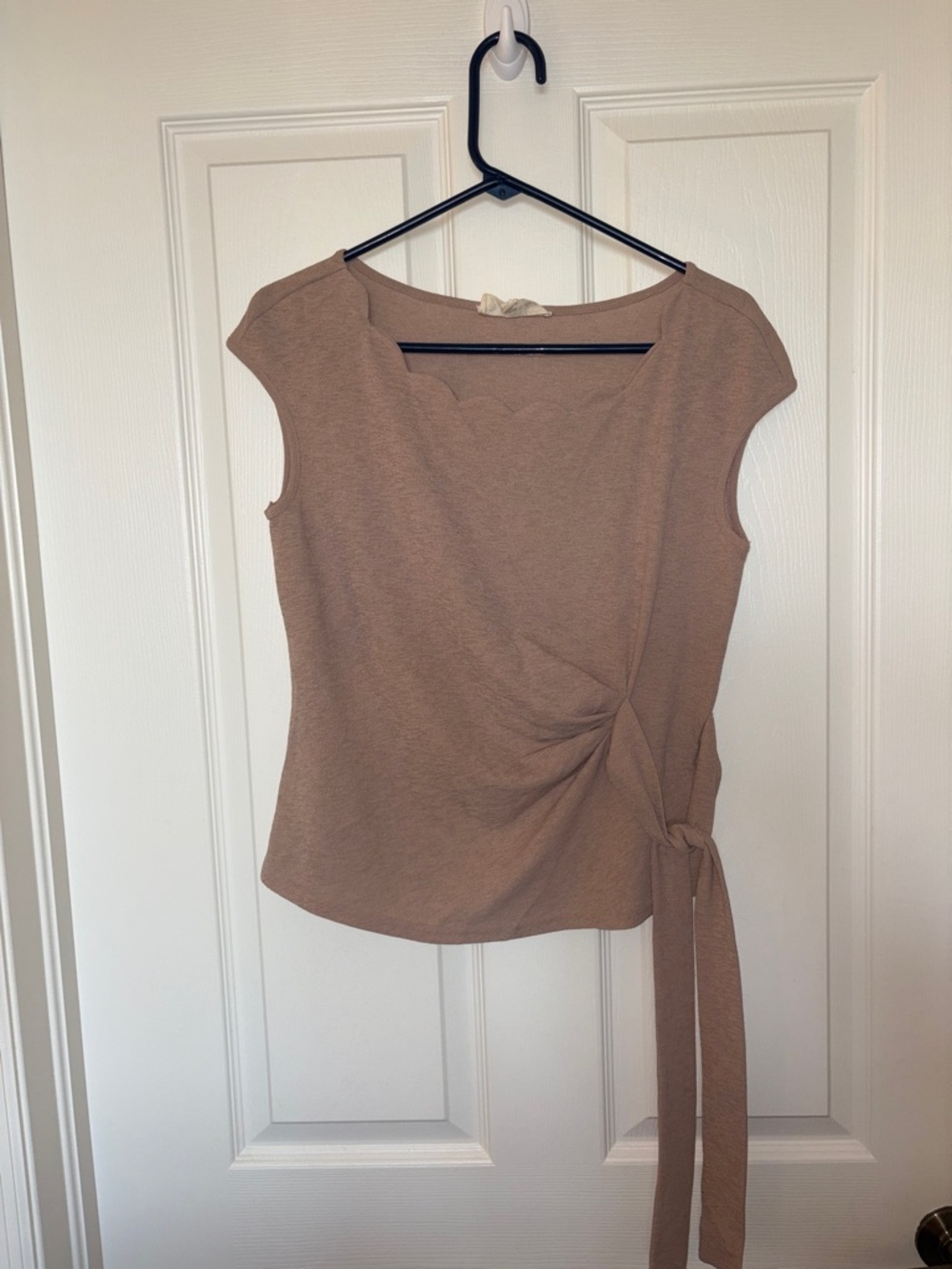 Sleeveless Tie-Waist Top in Light Brown